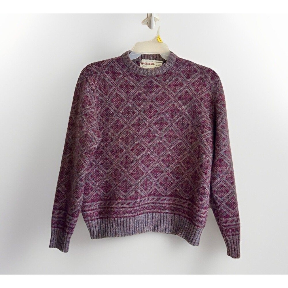 VTG 1990s McGregor geometric patterned crewneck sweater Purple